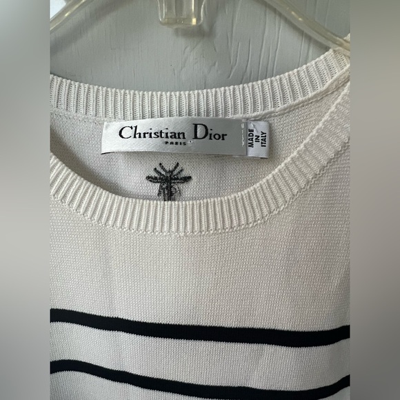 Christian Dior Silk/Cotton Striped Vest (US 8) - Picture 10 of 13